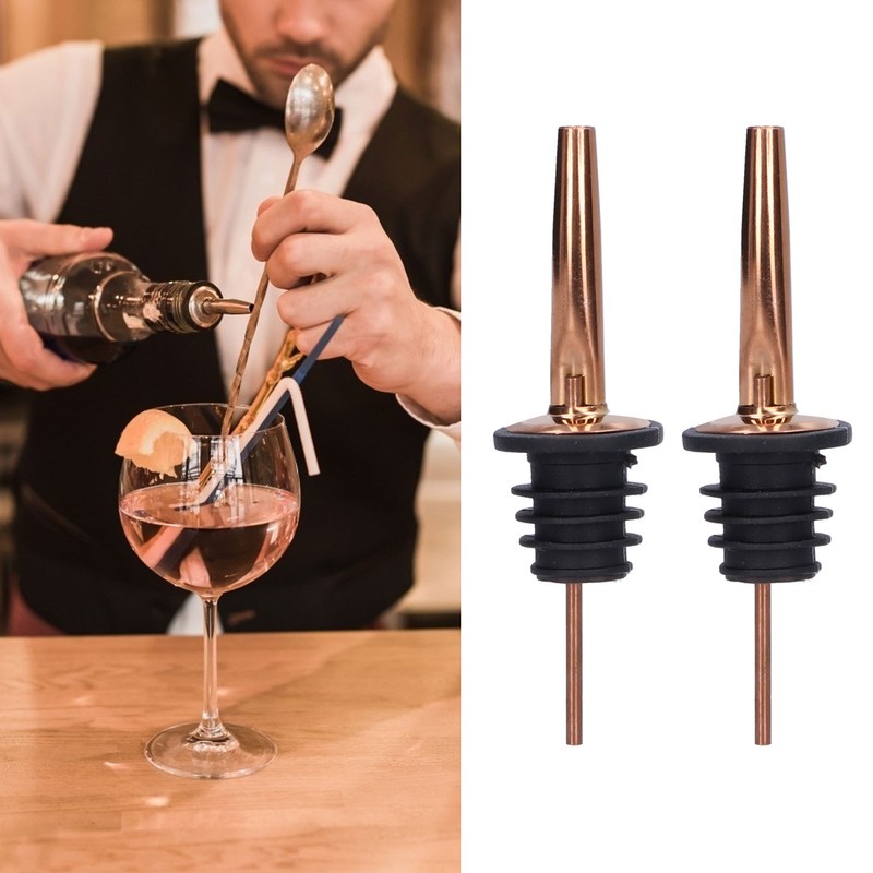 10Pcs Liquor Pourer Stainless Steel Wine Pourer Stopper Bar Tool