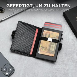 KLOMORE Geldbörse Airtag Herren Klein (Airtag Nicht enthalten) Minimalist Wallet mit Münzfach RFID Schutz Geldbeutel Portmonee Kartenetui Portemonnaie Kreditkartenetui