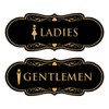 Designer Ladies and Gentlemen Figurines Restroom Signs, Set of 2