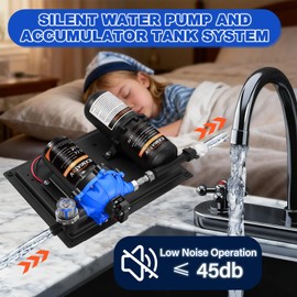 EXMIATOV Water Pump and Accumulator Tank System,110V AC 7.0GPM 70PSI Quiet Water Pump and 1L 125PSI Pre-Pressurized Accumulator Tank for RV,Boat,Marine,Home Water System,Irrigating,Industrial Settings