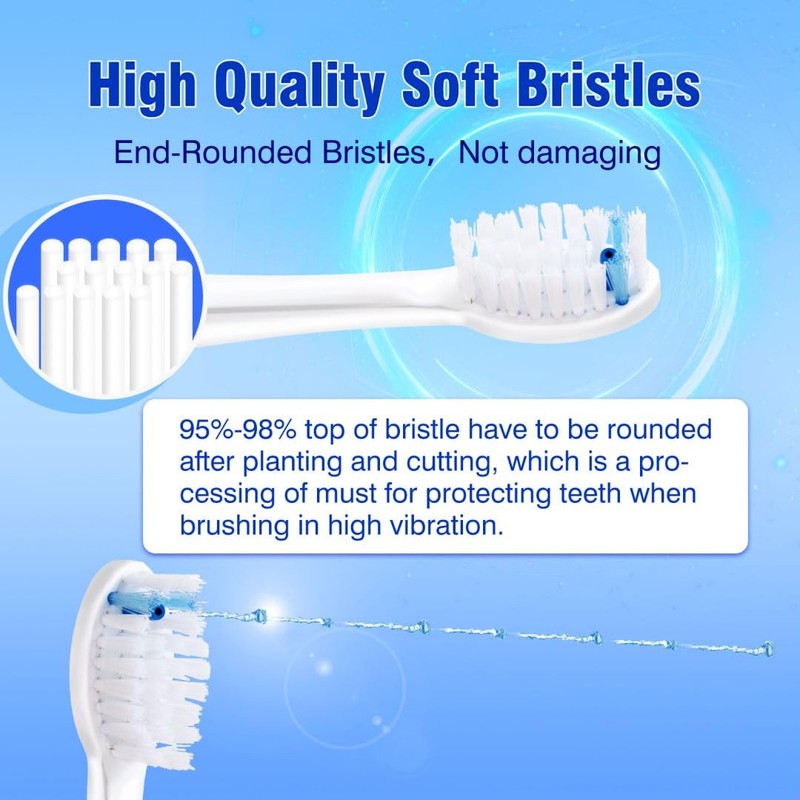 Replacement Heads for WaterPik Sonic Fusion SF-01/SF-02/SF-03/SF-04,Replacement Brush Heads Compatible