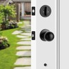 LOQRON Heavy Duty Front Door Handle Set Matte Black Entrance