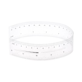 HARFINGTON Film Flexible Ruler 12 Inch 1mm Scale PET Plastic Folding Straight Ruler Calibration Soft Ruler Measuring Tool for Factory, Transparent