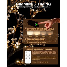 TYBEEU 4ft Lighted Baby's Breath Tree with 64 Warm White LED Lights, Dimmable, Ideal for Indoor & Outdoor Holiday Decor, Home, Garden, Wedding & Party