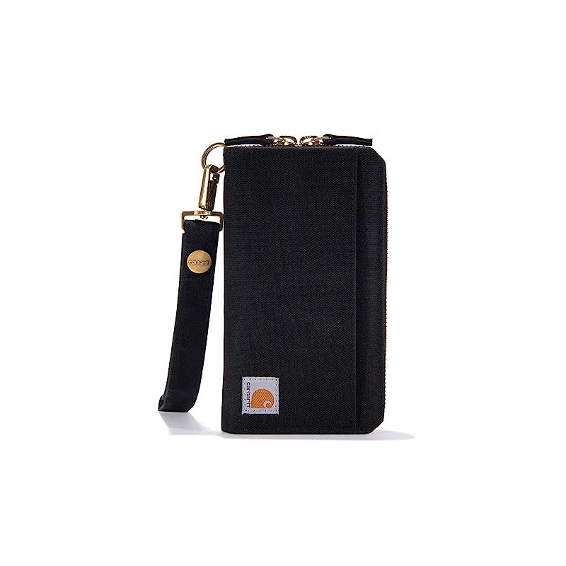 Carhartt Women's Casual Canvas Wallets, Nylon Duck Lay-Flat Clutch (Black),