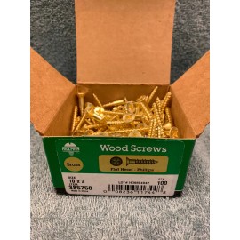 Hillman SOLID BRASS Flat Head Phillips Wood Screw # 10 X 2 in.  100 pk   by Hillman