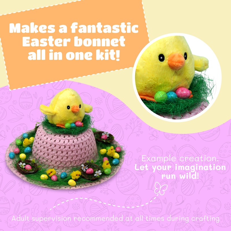 Girls Make Your Own Cute Easter Bonnet Hat Complete Kit