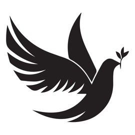 NBFU Symbol Dove Peace 3 (Black) (Set Of 2) Premium Waterproof Vinyl Decal Stickers For Laptop Phone Accessory Helmet Car Window Bumper Mug Tuber Cup Door Wall Decoration