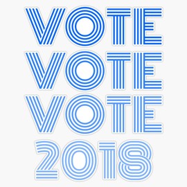 Vote Democrat 2018 Elections Sticker Bumper Sticker Vinyl Decal 5"