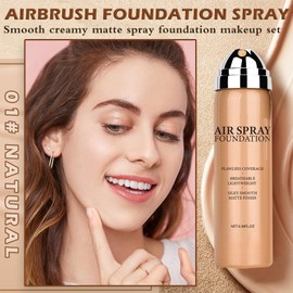 LZXLUKGIR Magic Minerals Airbrush Foundation Full Coverage,Airbrush Flawless Setting Spray Foundation for Mature Skin,Moisturizing Foundation Makeup for Mist Finish(01 Natural/Warm Porcelain)