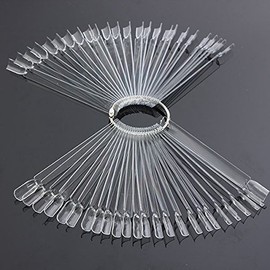 50PCS Transparent Detachable Nail Display Tool Foldable Fan Board