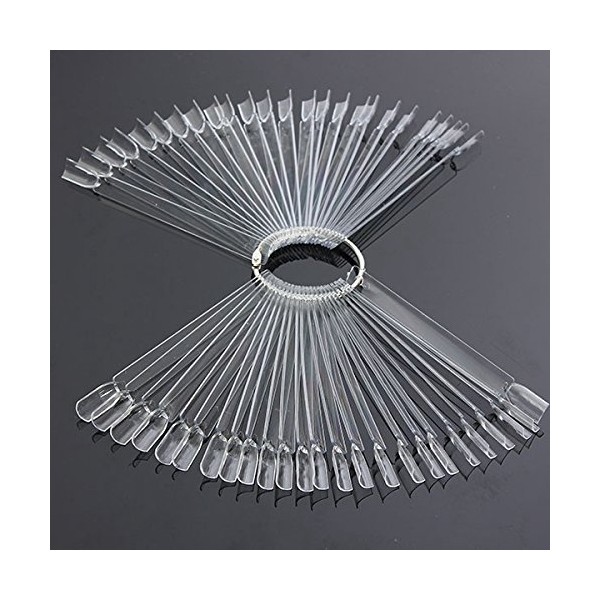 50PCS Transparent Detachable Nail Display Tool Foldable Fan Board