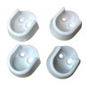 Pack of 4 White Rail End Supports for Oval Wardrobe