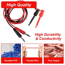 MELIFE Electrical Multimeter Test Leads Set, Professional Test Leads Set with Alligator Clips, Test Hook, Test Probes Lead kitfor Digital Electrical Testing