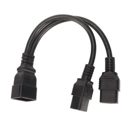 Dual IEC320 C19 to C20 Cord, 1 in 2 Out, PVC Outer Cover, Firm Connection, Stable and Portable, for Desk Lamp, LCD Monitor