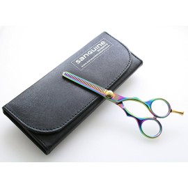 Precision Hair Thinning Scissors, Japanese Style Smooth Action Hairdressing Thinning Scissors Titanium Coated, 5.75 inch + Case