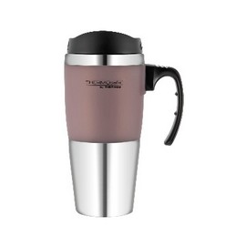 Thermos THERMOcafé™ Stainless Steel Double Wall Travel Mug - Mauve Trim 450mL