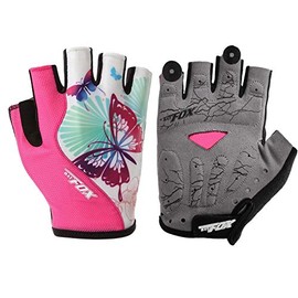 DuShow Cycling Gloves Women Half Finger Gel Padded Bike Gloves for Women Cycling Mountain Road Bicycle Biking Fingerless Gloves Anti-Slip Shock-Absorbing Bicycle Short Gloves(Pink,S)