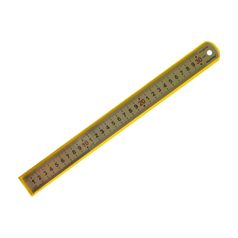 Ickysticky Stainless Steel Ruler, 300 mm Length, Metal Ruler Straight