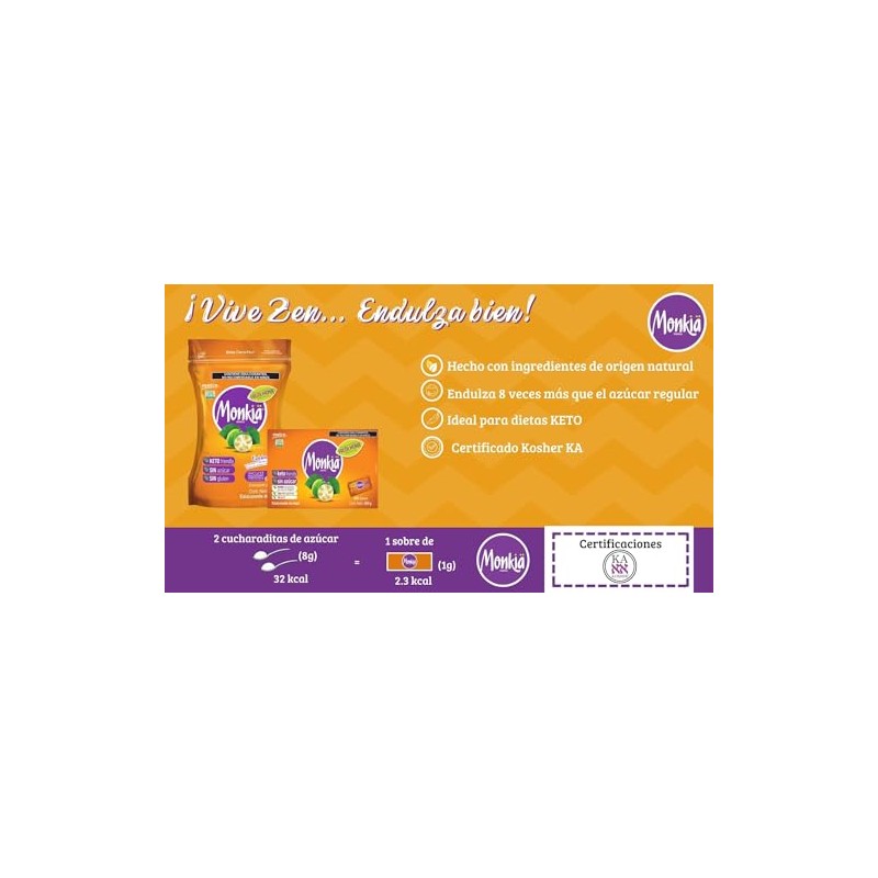 Enduzante Monkia, Monk Fruit, 260g, Pequeño