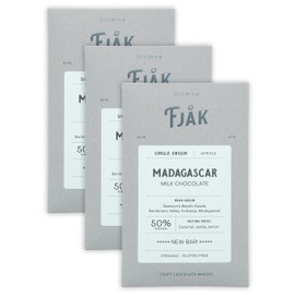 Fjak - Single-Origin - Norwegian Chocolate Bundles (Madagascar Milk 50%, 3 Pack)