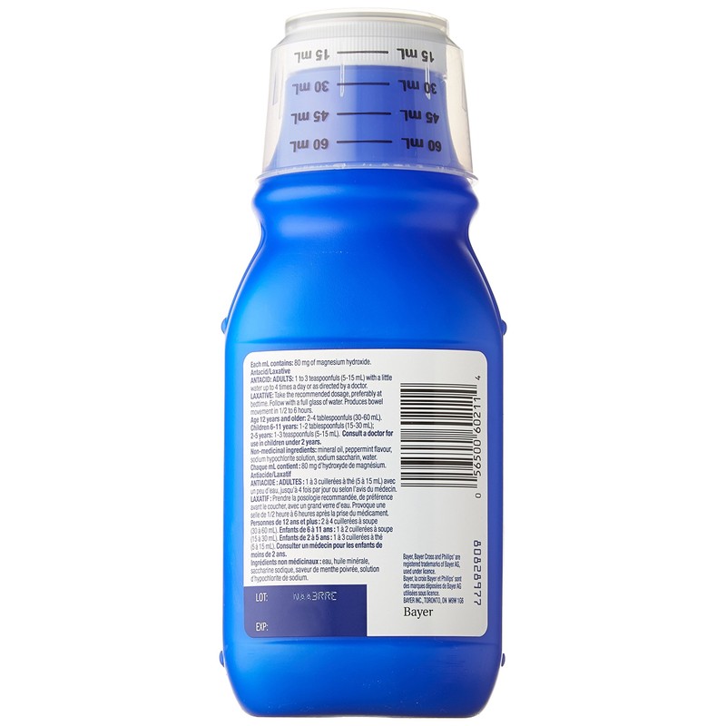 Bayer Phillips Milk of Magnesia Sugar Free Liquid, 350ml