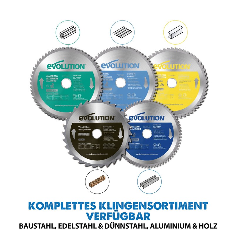Evolution M210TCT-50MS - 210 mm Saw Blade for Cutting Mild