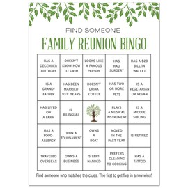 InvitationHouse Find Someone Family Reunion Bingo Games - Set of 24