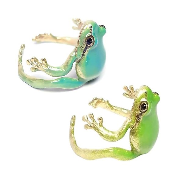 Frog Rings Animal Ring for Women Enamel Frog Jewelry Adjustable