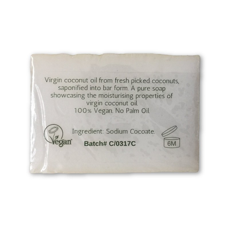 Virgin Coconut Oil Raw Soap Bar 100g Cold Processed, Hand