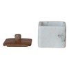 Bloomingville Marble Container with Acacia Wood Lid, White and Natural