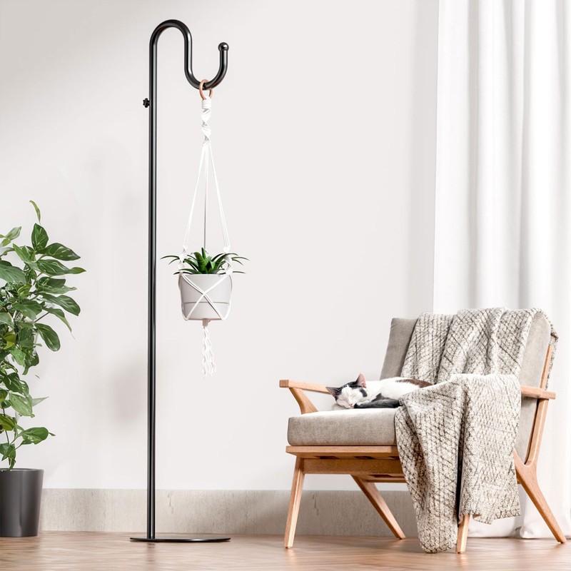 74" Shepherds Hook Stand for Plant: Hanging Bird Feeders, Plants,