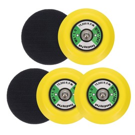 uxcell 3 Inch Hook and Loop Backing Sanding Pads with M6*1mm Thread for Diamond Sanding Finishing Polishing Buffing Pads, Yellow + Black 5pcs