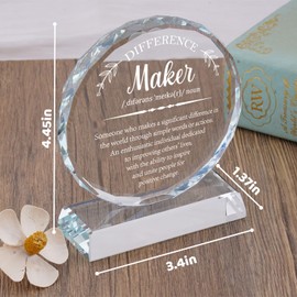 CHARMIBLE Difference Maker Gifts for Women Men, Appreciation Award Crystal Plaque Gifts with Box Packaging, Sincere Thank You Gifts for Difference Makers, Christmas/Retirement/Birthday Gift