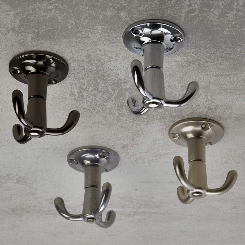 3 x Tromso 3-Way Swivel Hooks Black Chrome-Plated 53 x