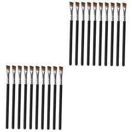 Healeved 20pcs Mini Eyebrow Grooming Tools Wooden Handle Brush for Home Salon Makeup Black Compact Portable