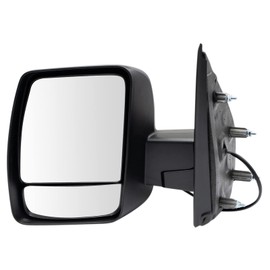 TRQ Left Mirror with Heat with Black Cover Drivers Side Compatible with 2012-2021 Nissan NV1500 NV2500 NV3500 NI1320234 NI1320248