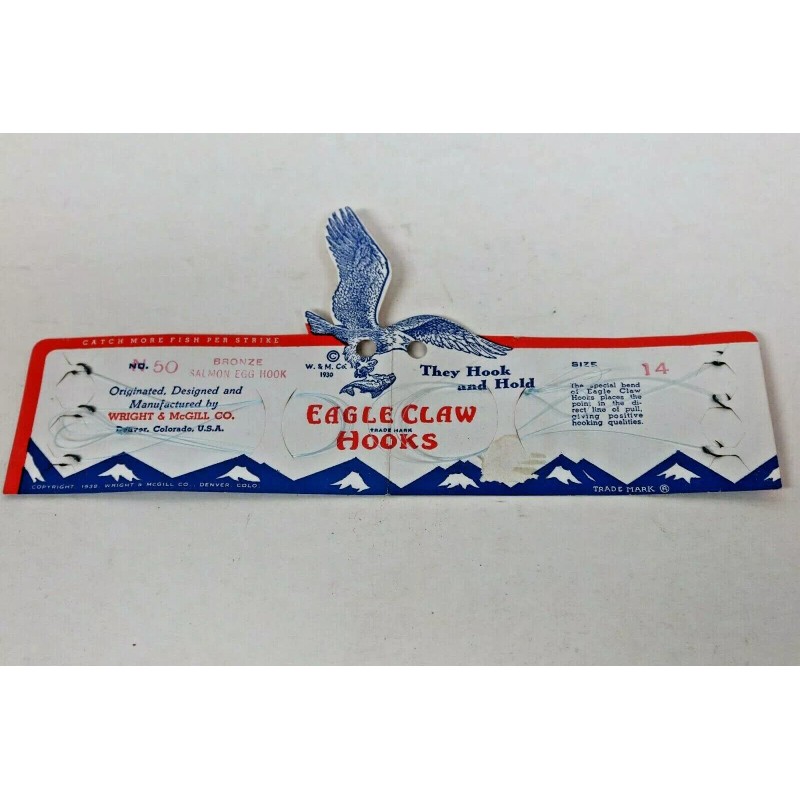 Eagle Claw Rare Vintage Eagle Claw Fishing Hooks Size 14