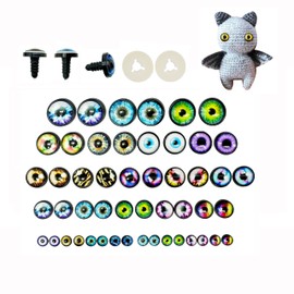 25Pairs Dragon Safety Eye Round Pupil for Stuffed Animal Toys Making Bear Amigurumi Crochet Dolls Crafts with Washer 10mm 14mm 16mm 18mm 24mm