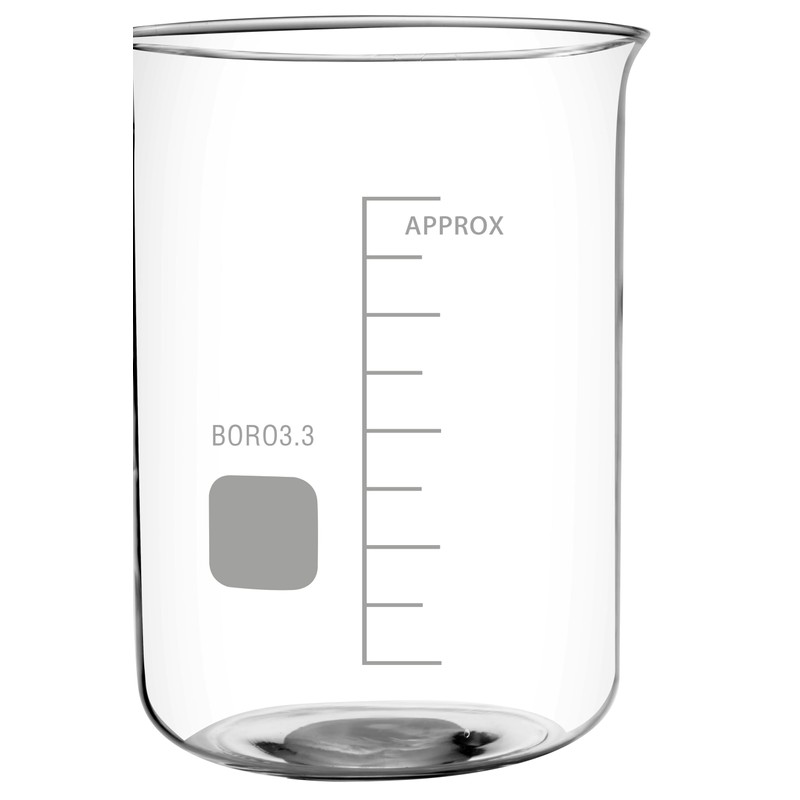 Rocwing 25+50+100+250+500ml Boro 3.3 Glass Graduated Measuring Beaker for Lab