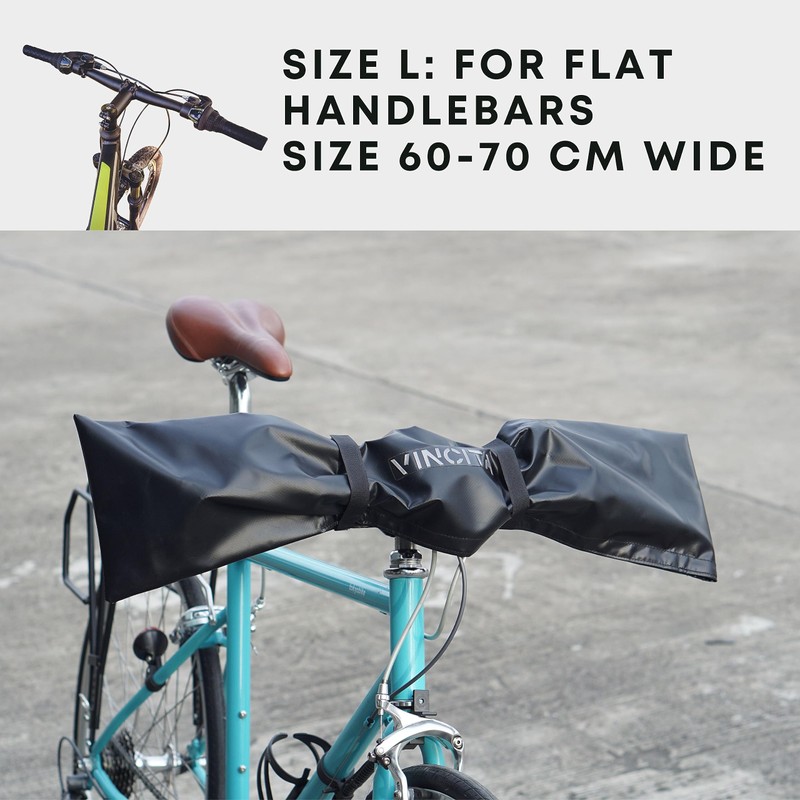Vincita Waterproof Bicycle Handlebar Cover For Flat Handlebar L (60-70