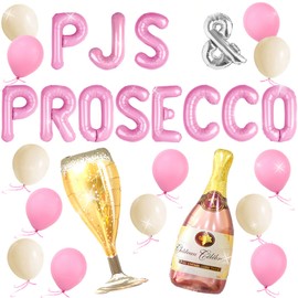 JeVenis PJs and Prosecco Bachelorette Party Decorations Bridal Shower Bachelorette Weekend Decorations for Slumber Party Pajama Girl Night Out Party