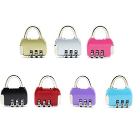 Pink Mini 3-Digit Combination Padlock - Zinc Alloy Security Lock for Lockers, Luggage, Travel Bags, Backpacks, and Small Storage Containers - Resettable and Colorful
