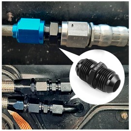 CNWZYMX AN10 Male to AN10 Male Flare Hose Fuel Adapter Fitting Oil Coupler Union Straight Black 4PCS