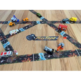 PlayTape Rescue Road Tape for Toy Cars - Sticks to Flat Surfaces, No Residue, 2 in. x 30 ft. Roll