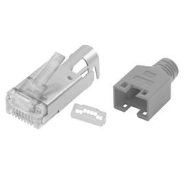 BIGtec Hirose TM11 RJ45 Connector Network Connector Pack of 10 Grey High Speed Connection for Fast Ethernet 100BASE-TX AWG 26-27