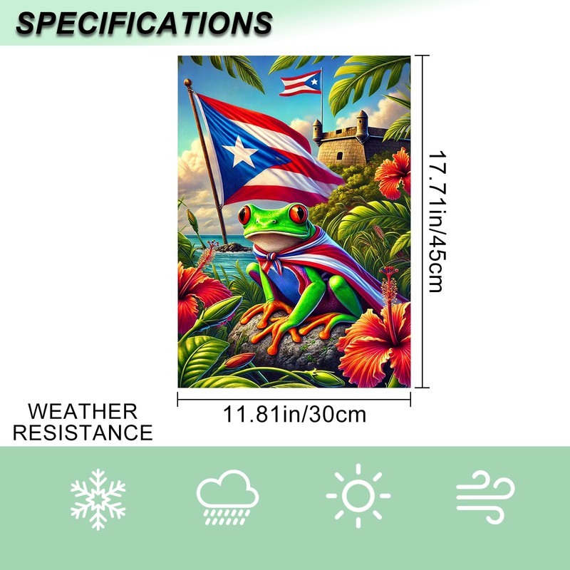 IVN Puerto Rico Coqui Frog Garden Flag 12x18 Inch Double