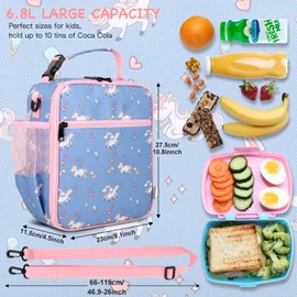 hombrima Kids Insulated Lunch Box Bag, Thermal Picnic Cool Bags with Adjustable Strap for Adults Children Women Men Boys Girls School Work (Little Horse)