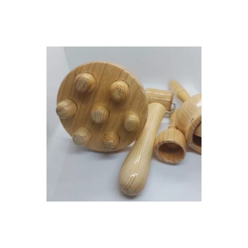 Singex Set 4 Piezas Maderoterapia Facial Cuello Abdomen Cintura