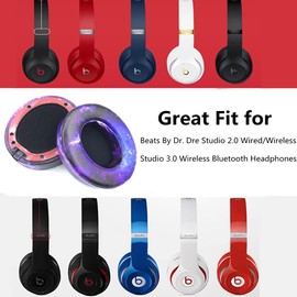 Studio3.0 Replacement EarPads Ear Covers for Beats Studio 2.0 Wired & Wireless Studio 3 Over-ear Headphones- Added a Stick and a Storage Bag(Galaxy)